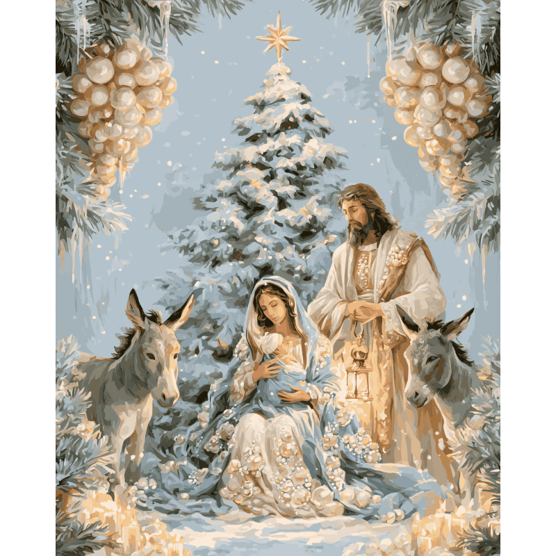 Golden Nativity | Paint by Numbers