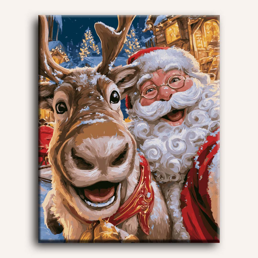 Santa & Rudolf selfie | Paint by Numbers