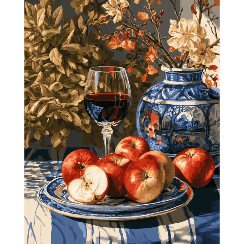 Apples & Blue Porcelain | Paint by Numbers