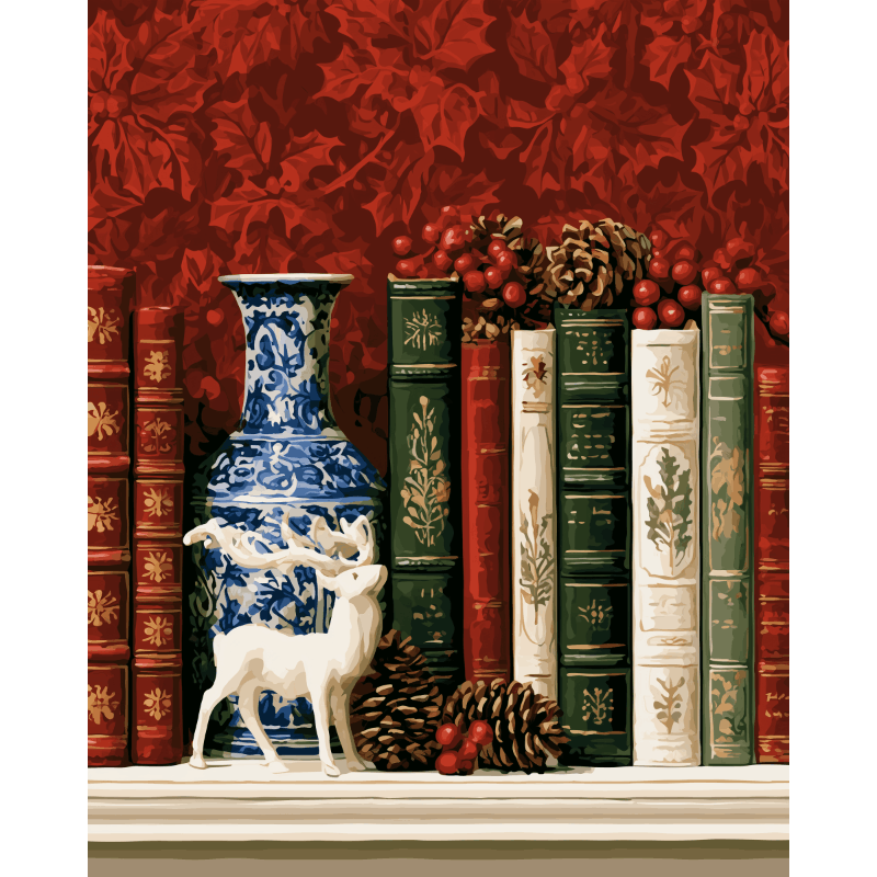 Deer Among the Books | Paint by Numbers