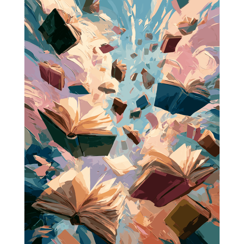 Falling Books | Paint by Numbers