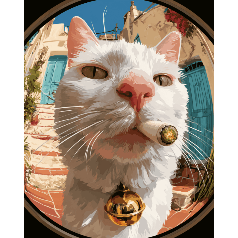 A Cat on a High | Paint by Numbers