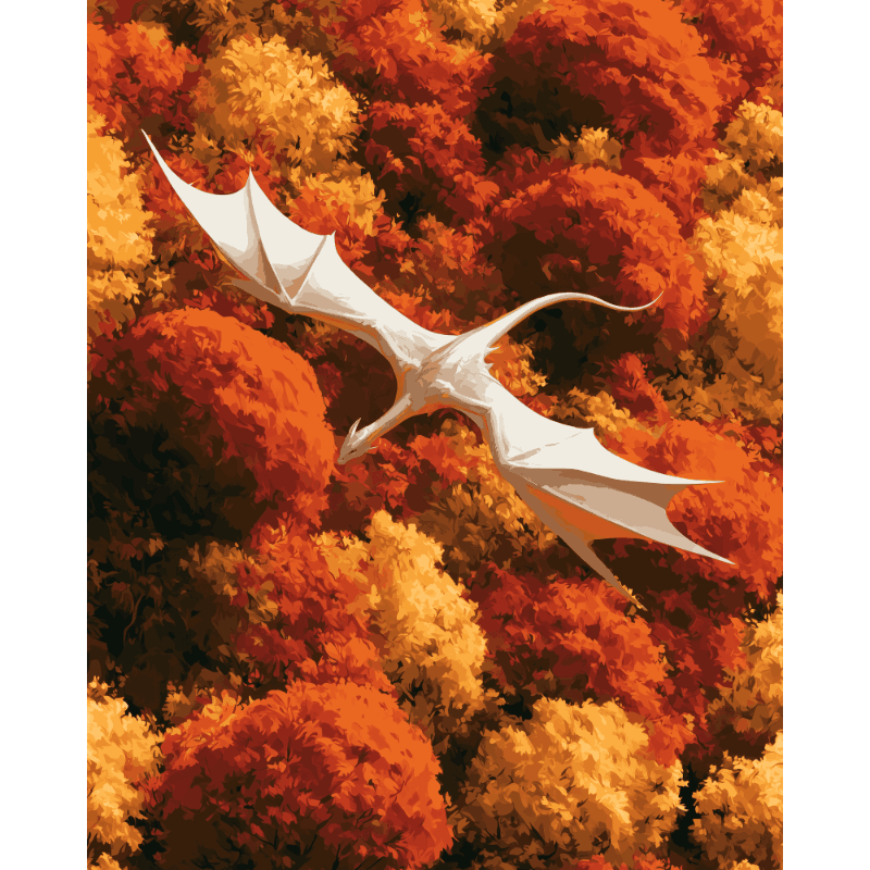 Dragon Over Autumn | Paint by Numbers