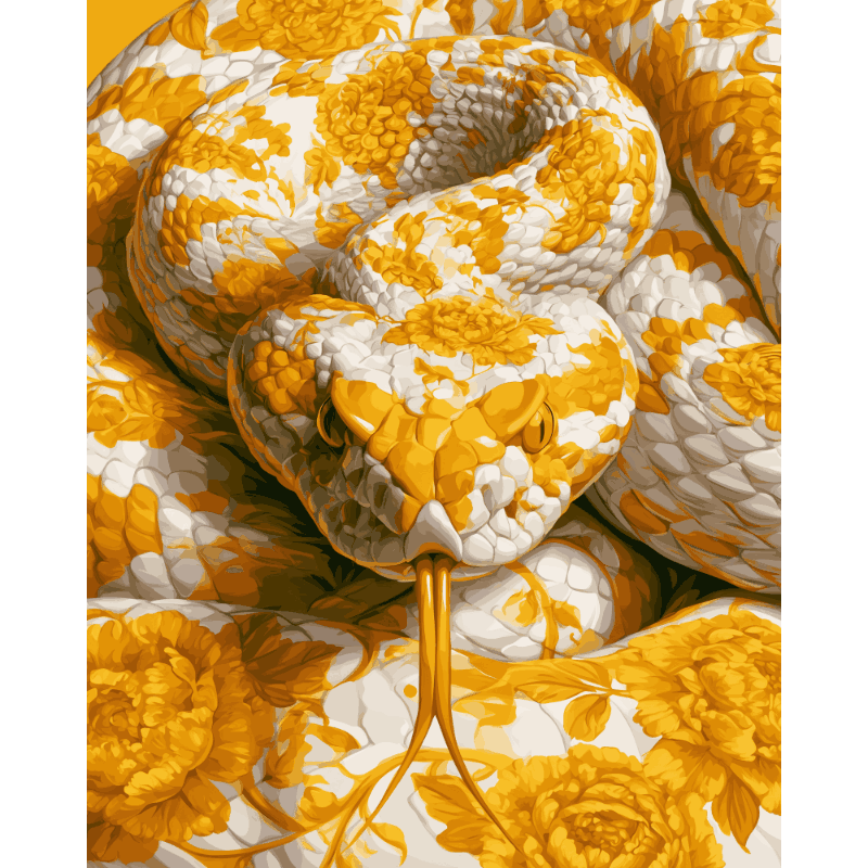 Golden Coil Snake | Paint by Numbers