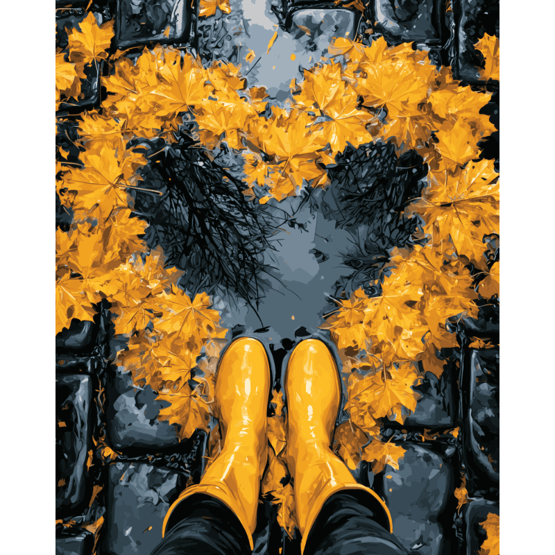 Heart of Fallen Leaves | Paint by Numbers