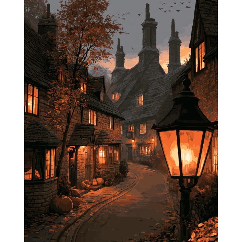 Lantern-Lit Village | Paint by Numbers