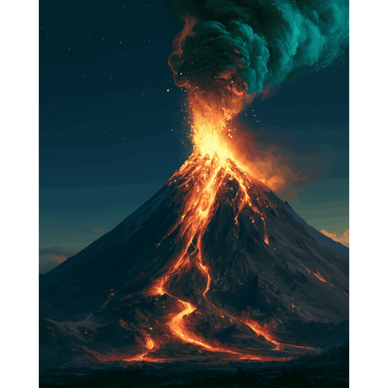 Midnight Eruption | Paint by Numbers
