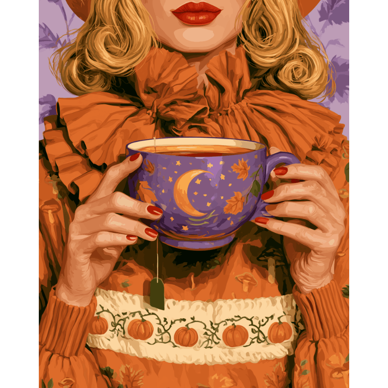 Pumpkin Sweater Sip | Paint by Numbers