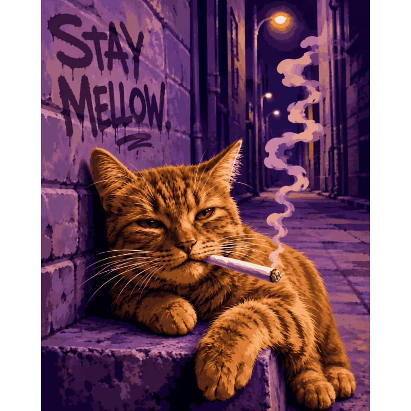 Stay Mellow Cat | Paint by Numbers
