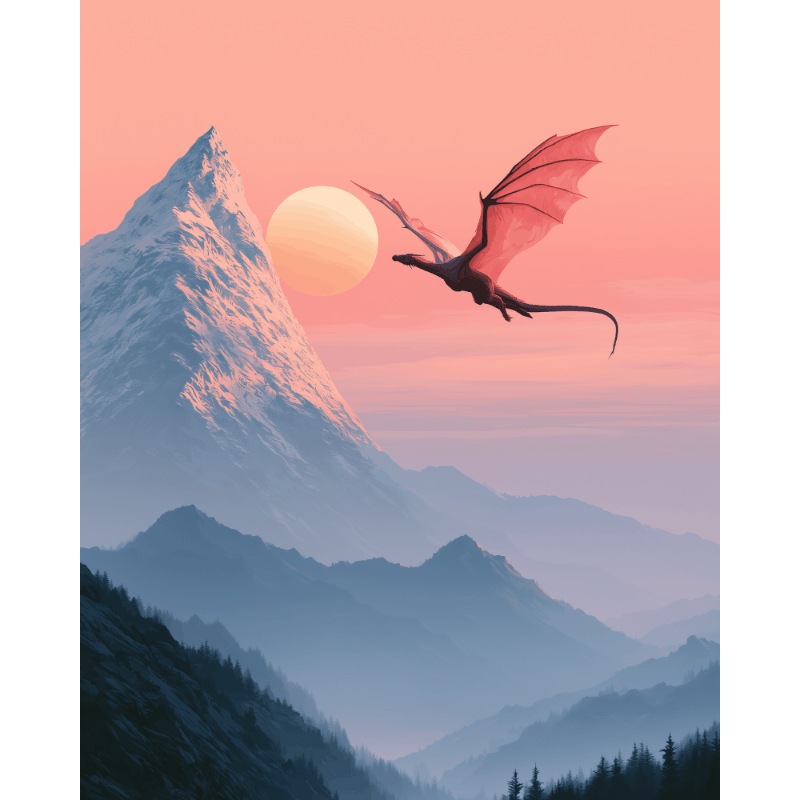 Sunrise Dragon Flight | Paint by Numbers