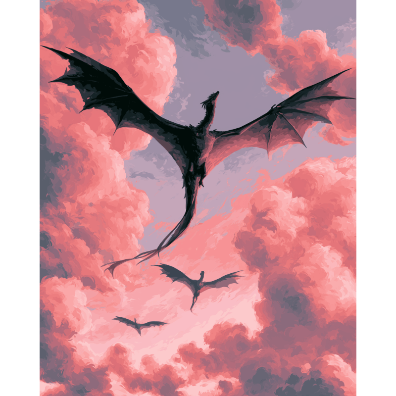 Twilight Dragon Pair | Paint by Numbers