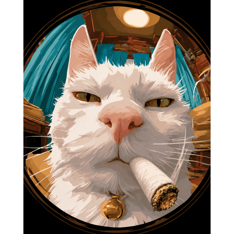 Wizard Cat's Pipe | Paint by Numbers