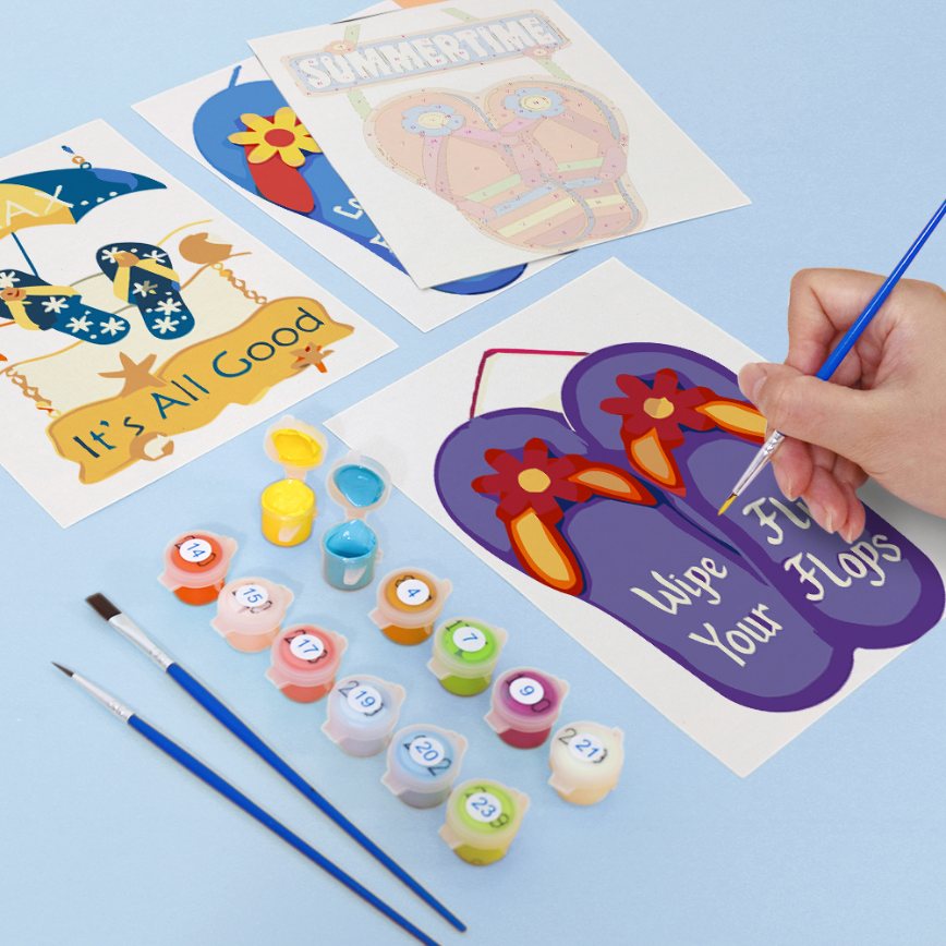 6 Mini Paintings | Flip-Flop Summer Set