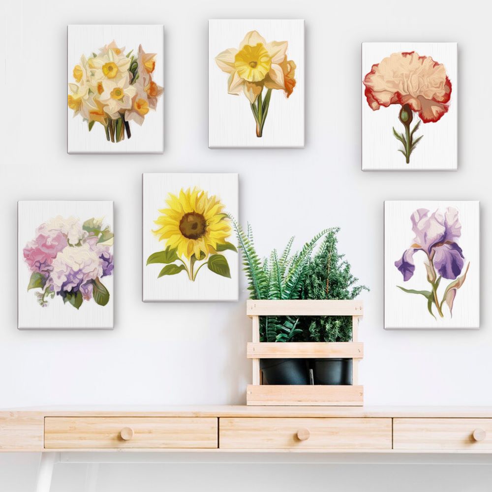 6 Mini Paintings | Flowers Set 2.0