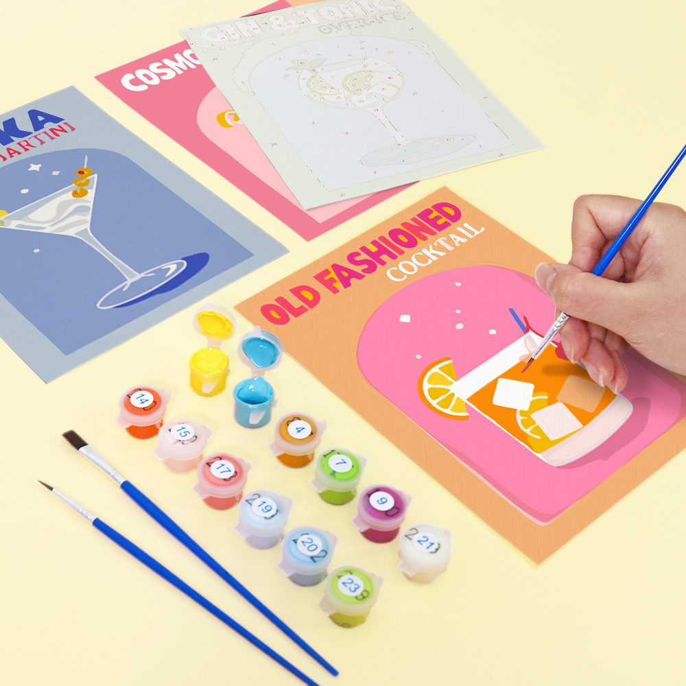 6 Mini Paintings | Colorful Cocktail Set