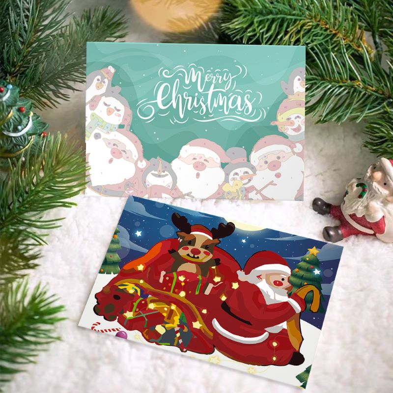 Paint by Numbers Christmas Cards - 6 Pieces