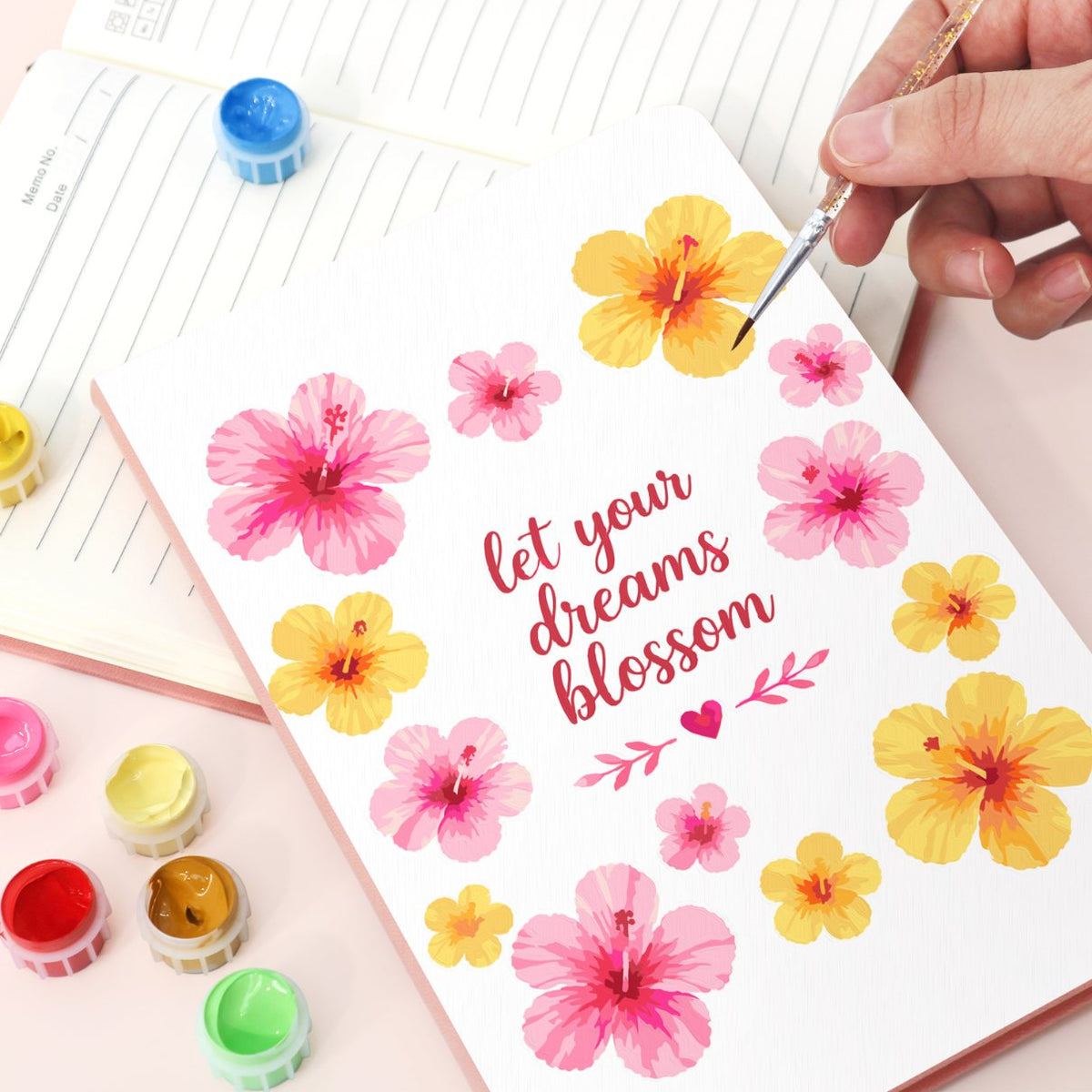 Paint by Number Notebook - Tropical Blossoms