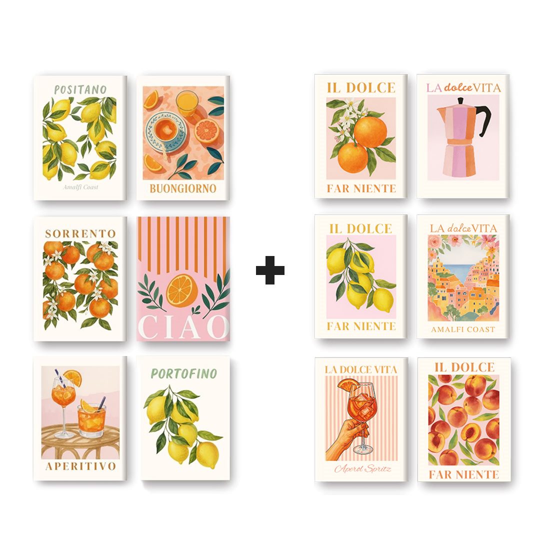 12 Mini Paintings | La Dolce Vita Set