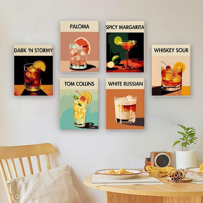 6 Mini Paintings | Exotic Cocktail Set