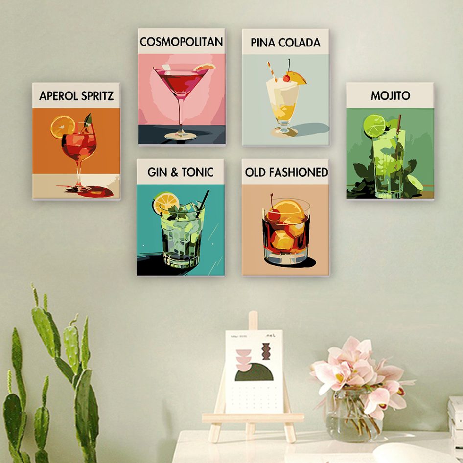 6 Mini Paintings | Cocktail Set