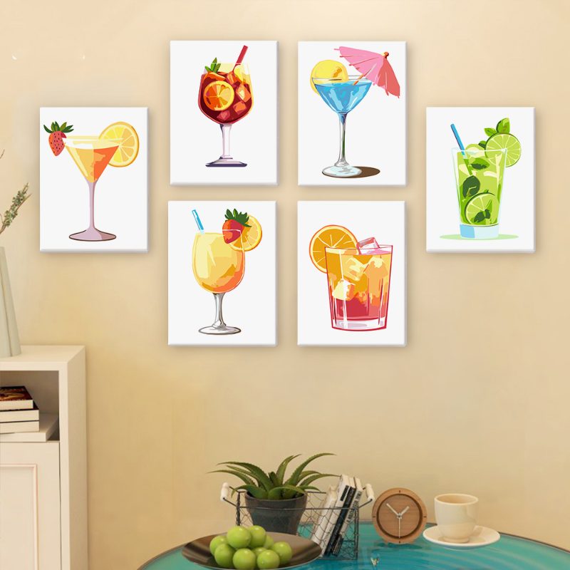 6 Mini Paintings | Summer Cocktail Set