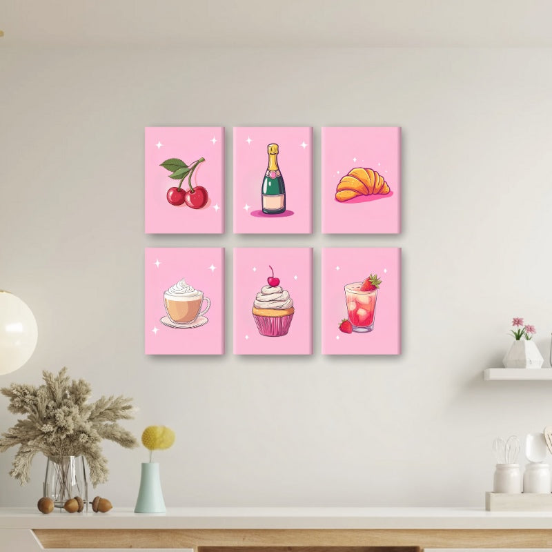 6 Mini Paintings | Snacks & Drinks Set
