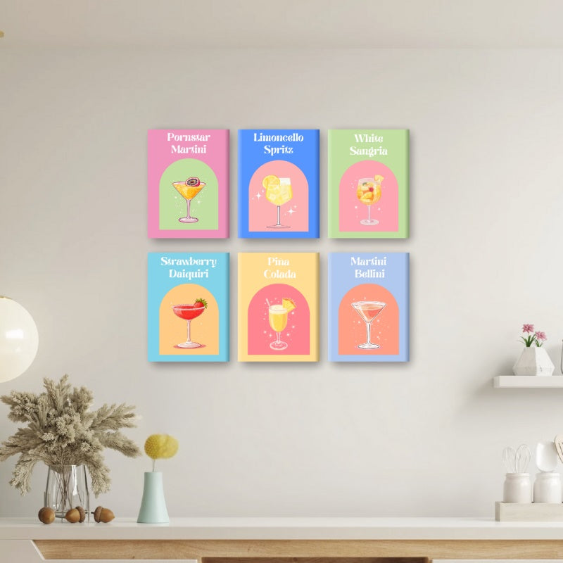 6 Mini Paintings | Summer Vibes Cocktail Set