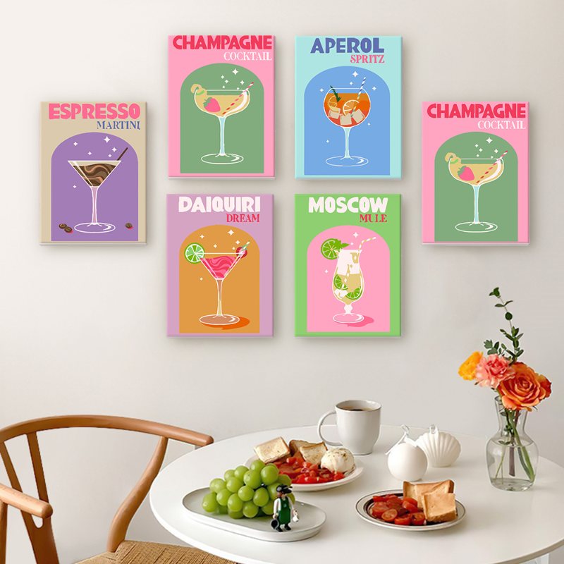 12 Mini Paintings | Colorful Cocktail Set