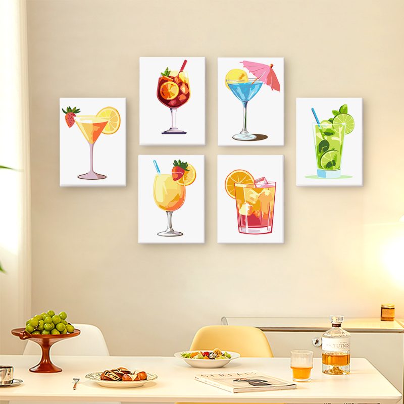 6 Mini Paintings | Summer Cocktail Set