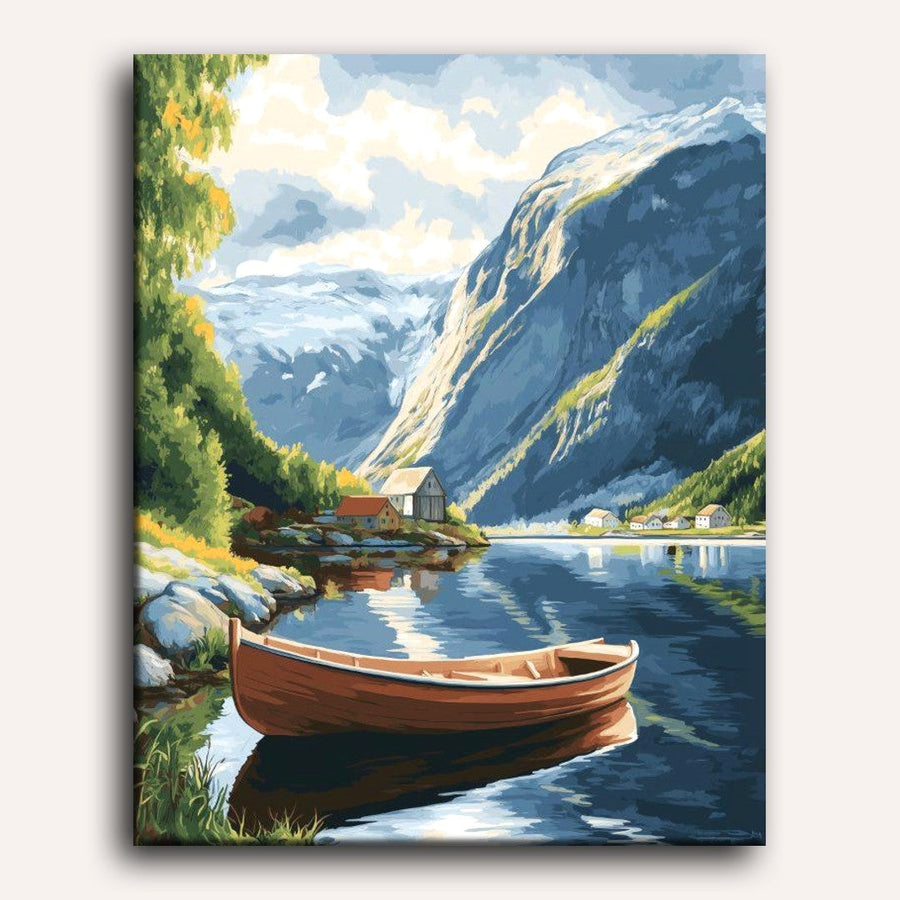 Boat at Geirangerfjord | Paint by Numbers