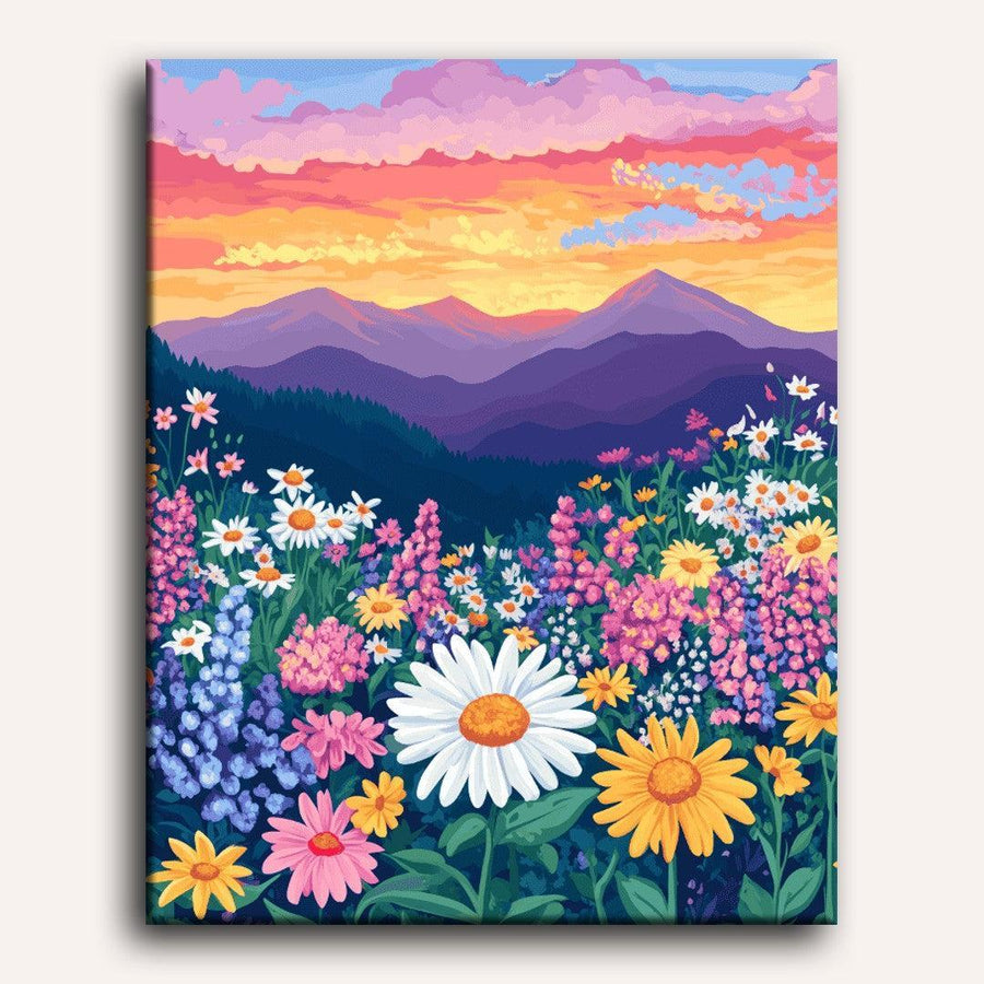 Colorful Flower Landscape | Paint by Numbers