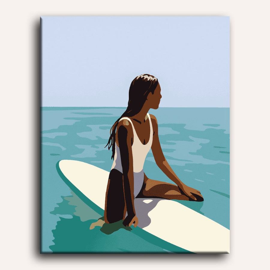 Lady on the Surfboard | Paint by Numbers
