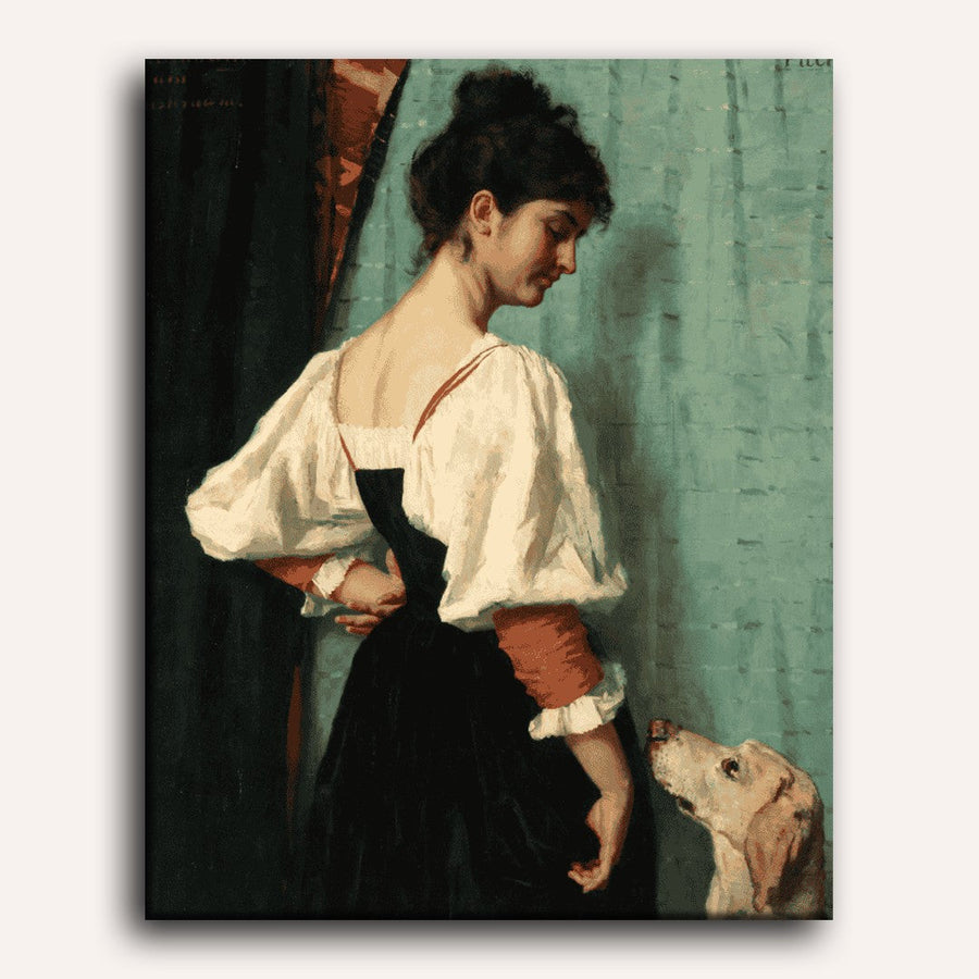 Woman, with ‘Puck’ the Dog | Paint by Numbers