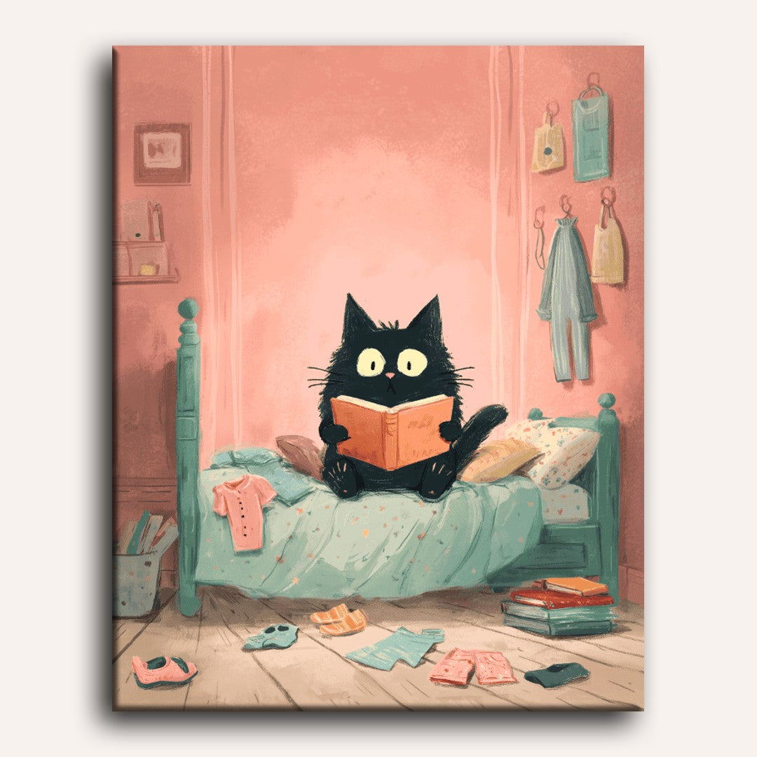 The Black Cat in the Bedroom | Paint by Numbers