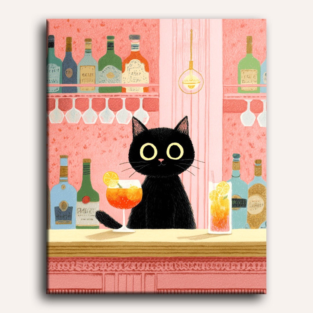The Black Cat at the Bar | Paint by Numbers
