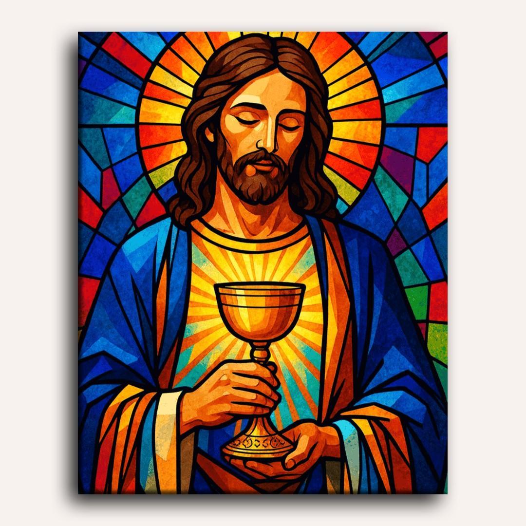 Stained Glass Jesus | Paint by Numbers