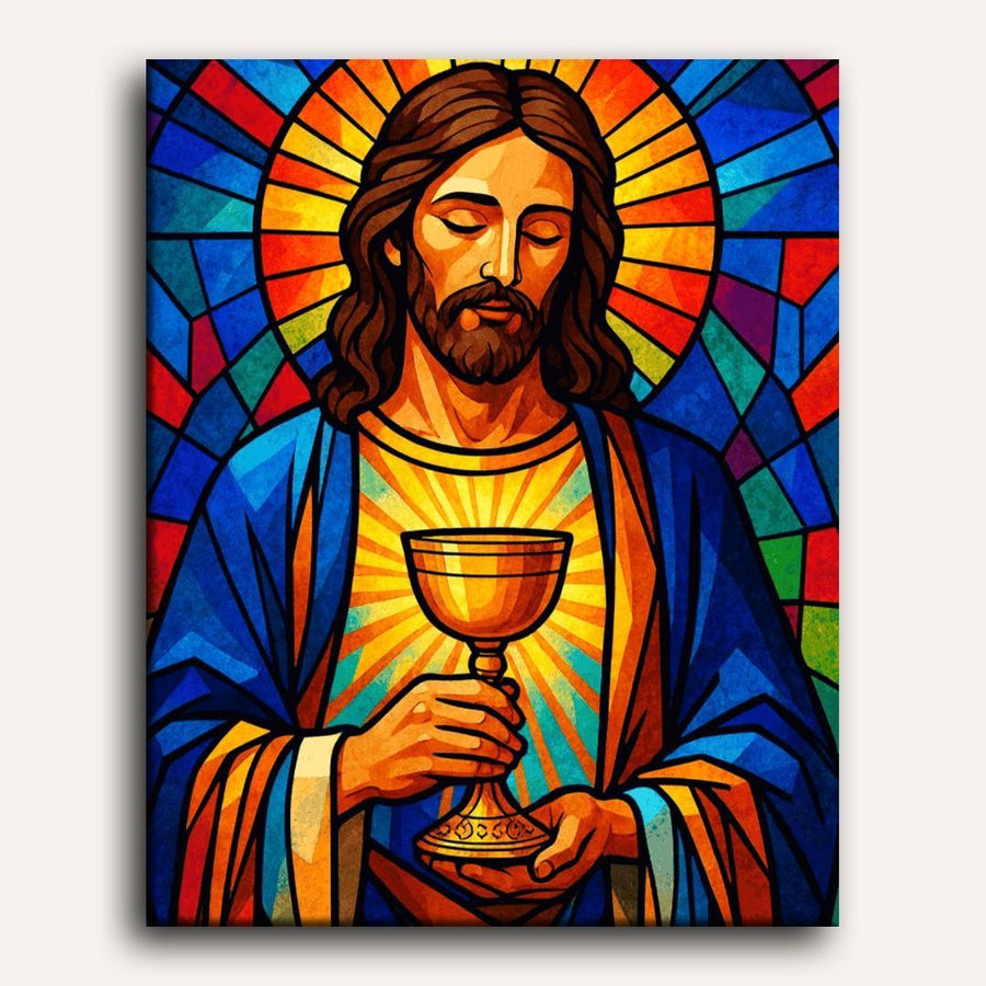 Stained Glass Jesus | Paint by Numbers