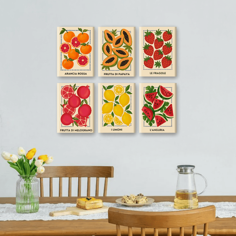 6 Mini Paintings | Italian Fruit Set