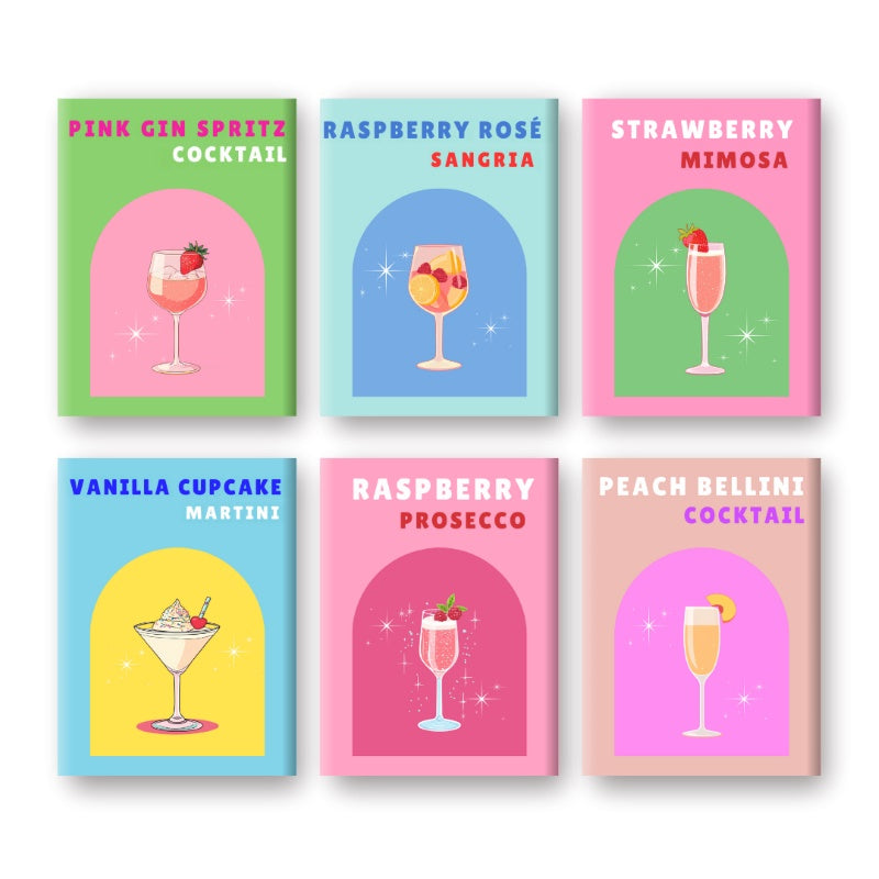 6 Mini Paintings | Sip & Sparkle Cocktail Set