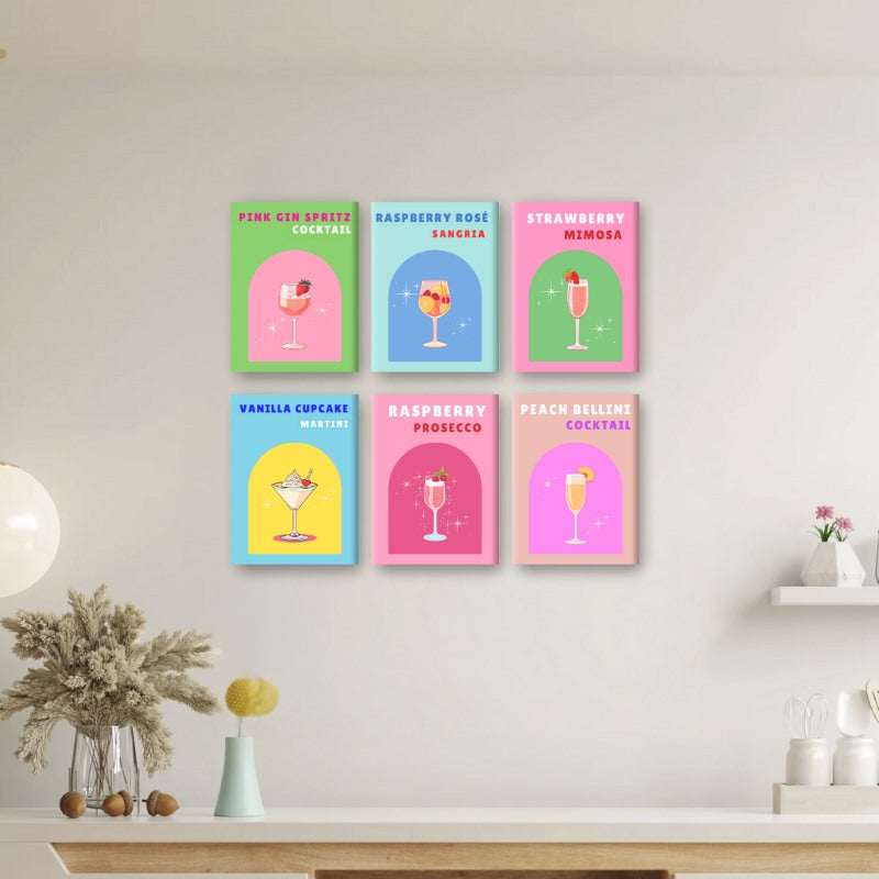 6 Mini Paintings | Sip & Sparkle Cocktail Set