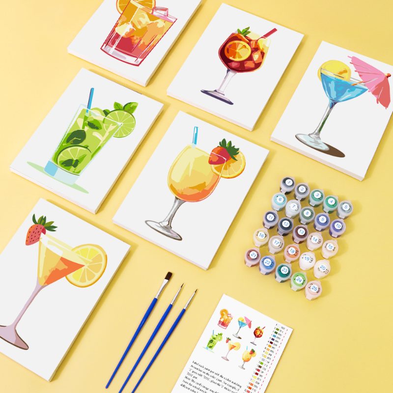 6 Mini Paintings | Summer Cocktail Set