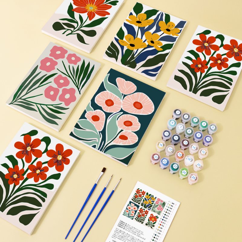 6 Mini Paintings | Gorgeous Flower Set