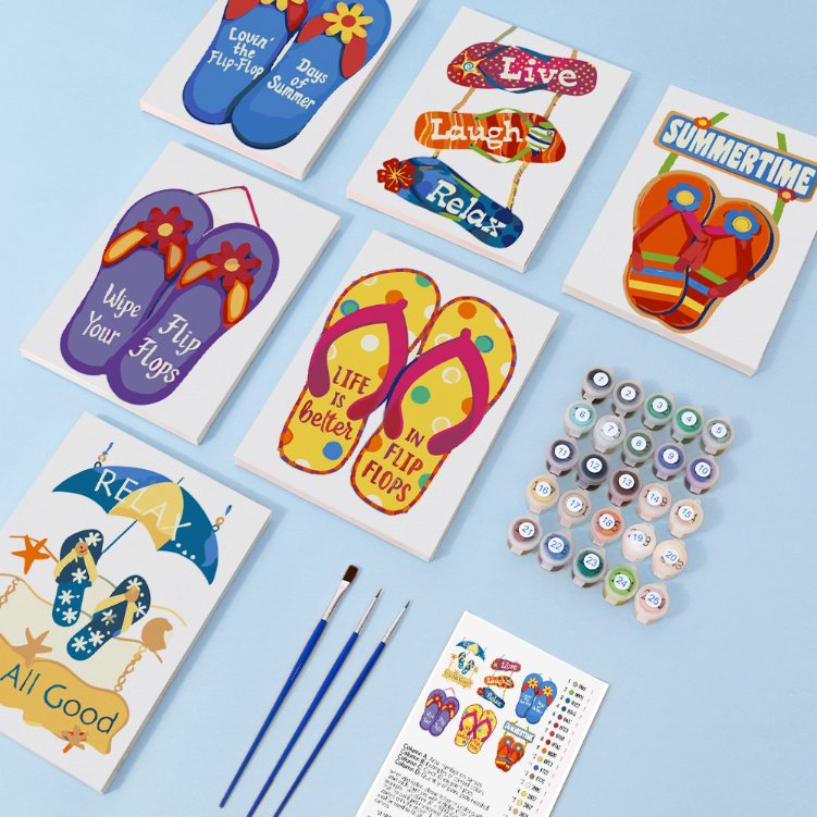 6 Mini Paintings | Flip-Flop Summer Set