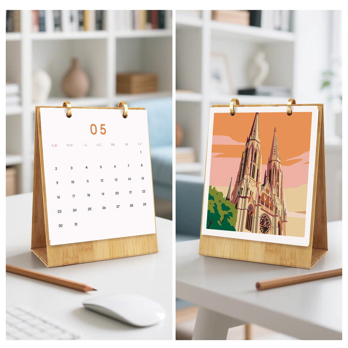 2027 Paint by Numbers Desk Calendar | Travel Edition