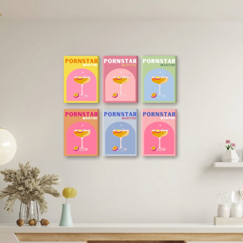 6 Mini Paintings | Passion Fruit Martini Set