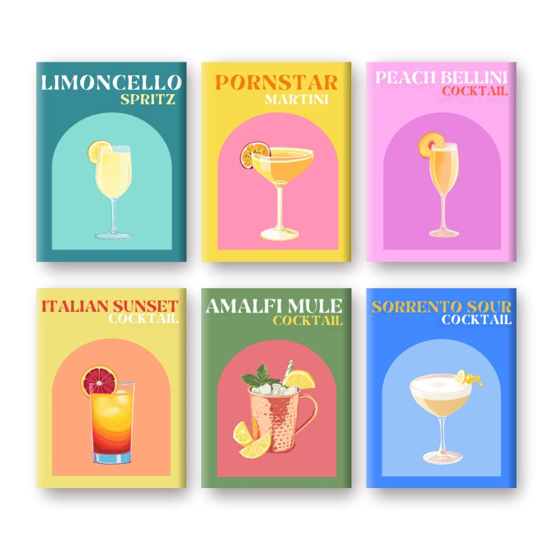 6 Mini Paintings | Italian Summer Cocktail Set