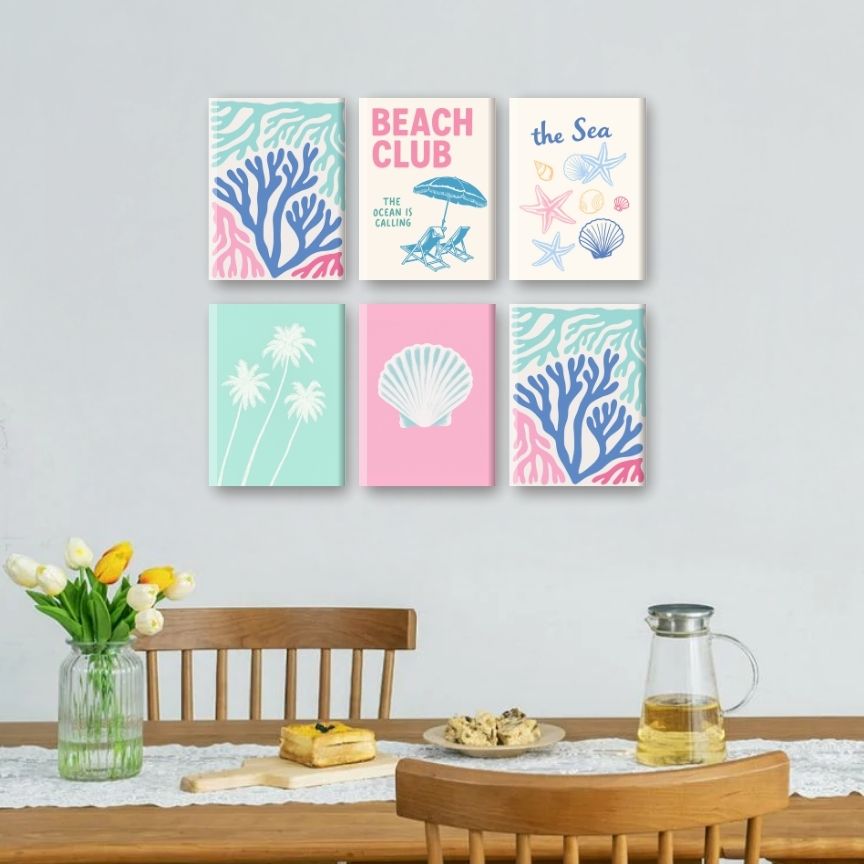 6 Mini Paintings | Beach Club Set