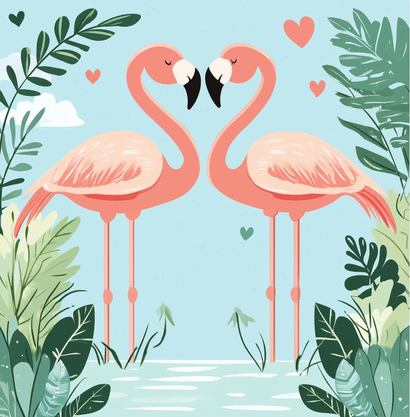Flamingos in Love | Paint by Numbers