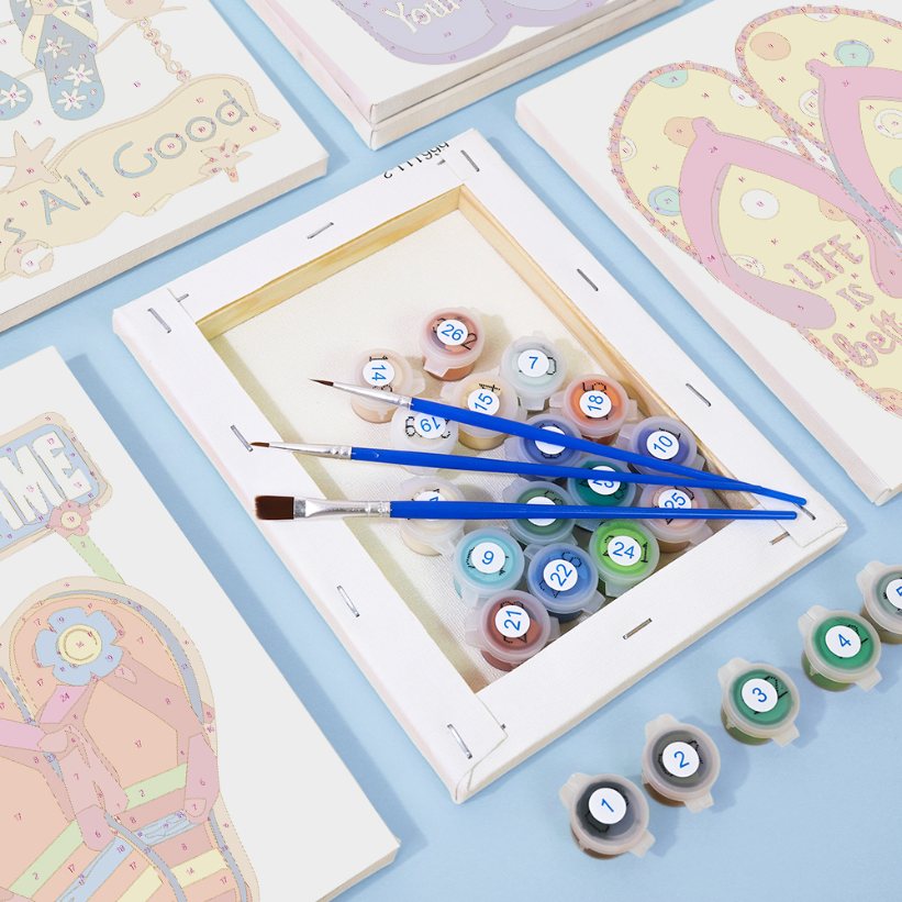 6 Mini Paintings | Flip-Flop Summer Set