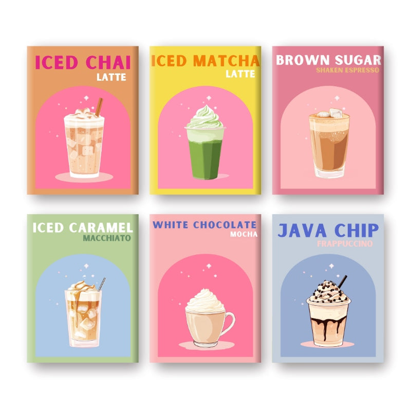 6 Mini Paintings | Colorful Coffee Deluxe Set